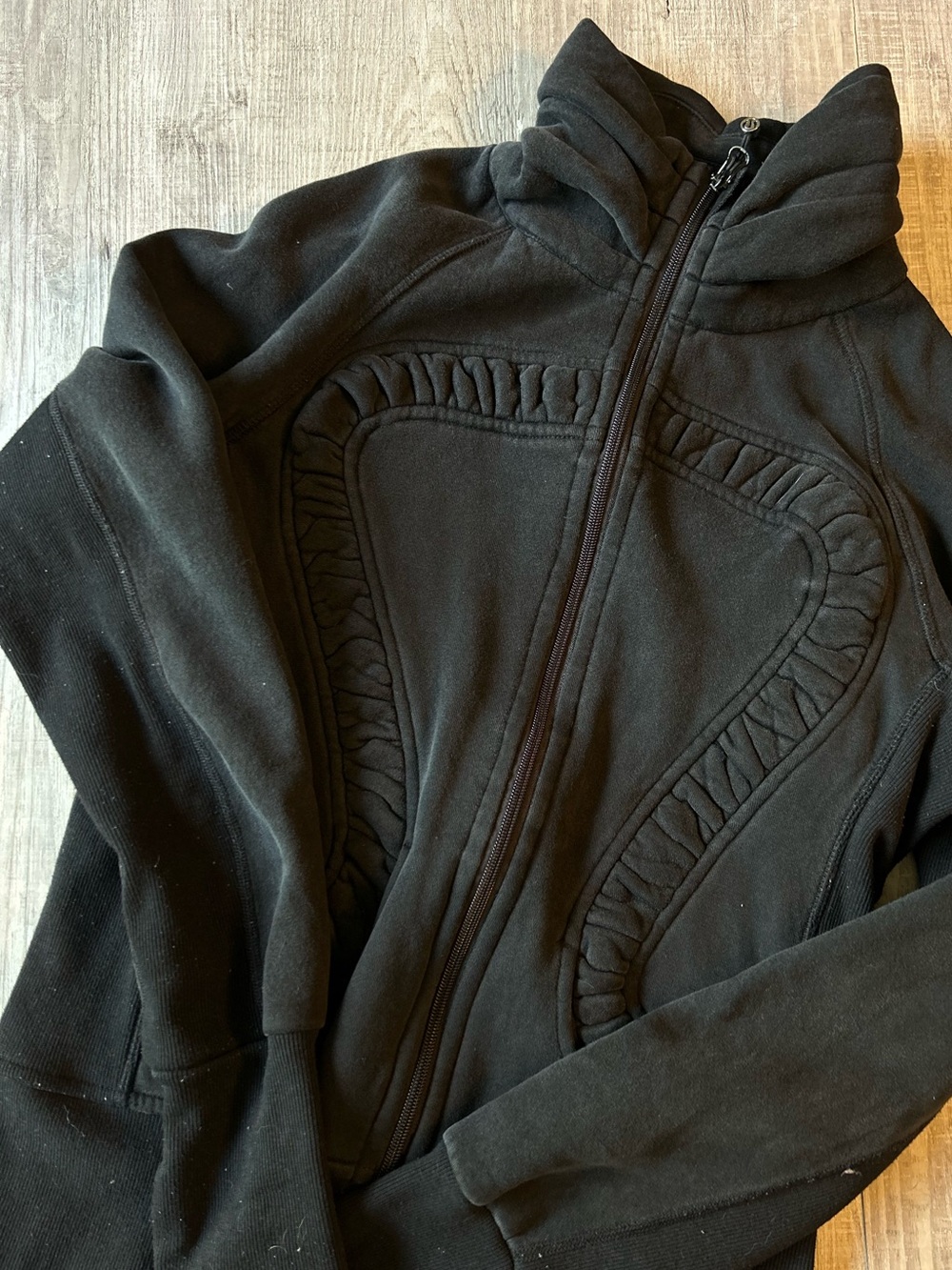 lululemon athletica Black Women's Zip-Up Jacket with Ruching • Size 12